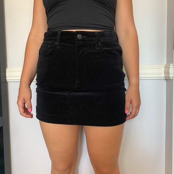 velvet jean skirt